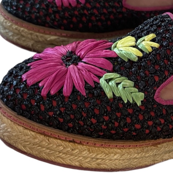 M Missoni Embroidered raffia platform espadrilles - Picture 9 of 14